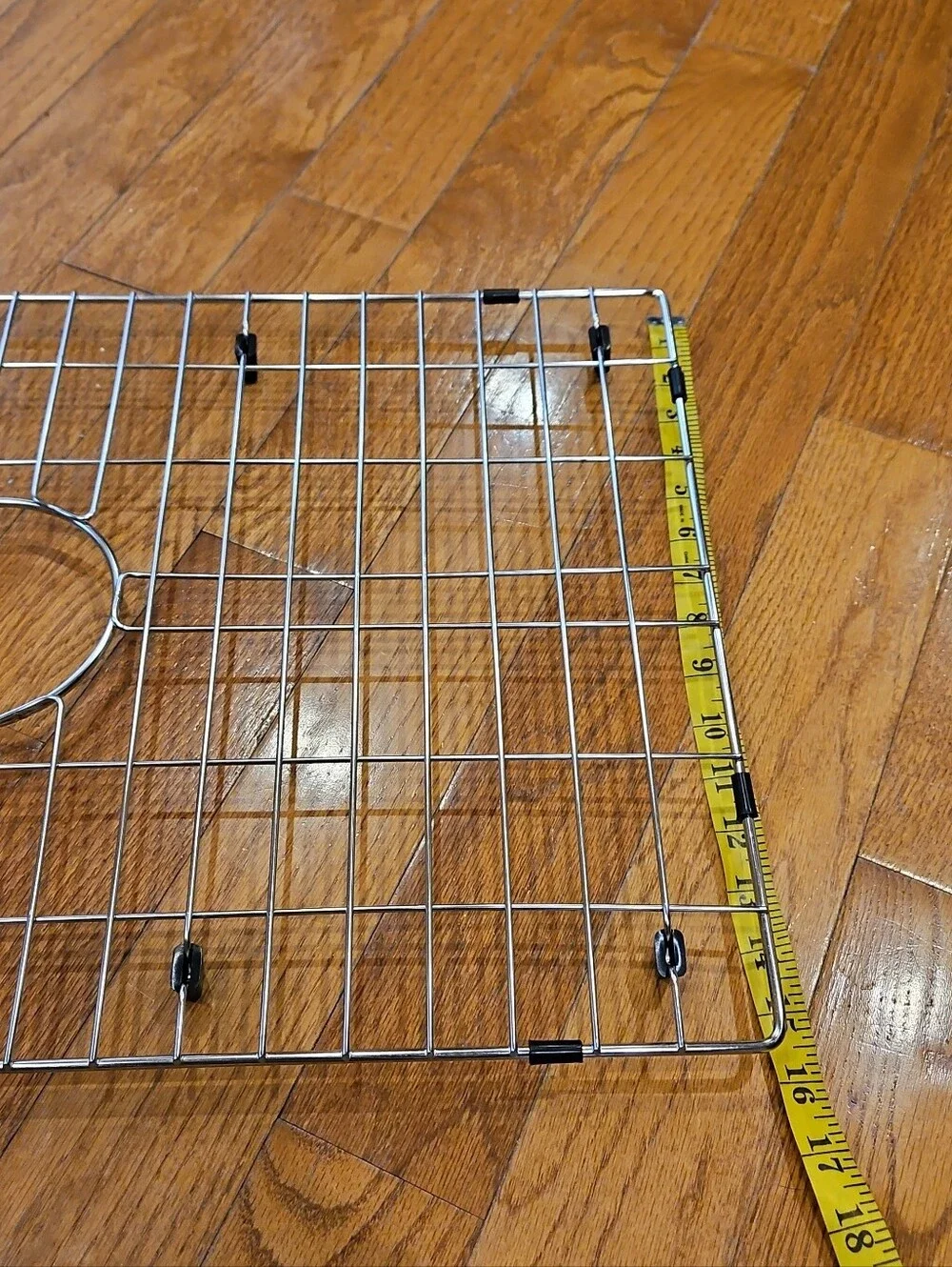 Stainless Steel Sink Grid with Center Drain Access - Silver